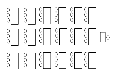 会議室ＡＢのパーティションを外して利用する時の見取り図